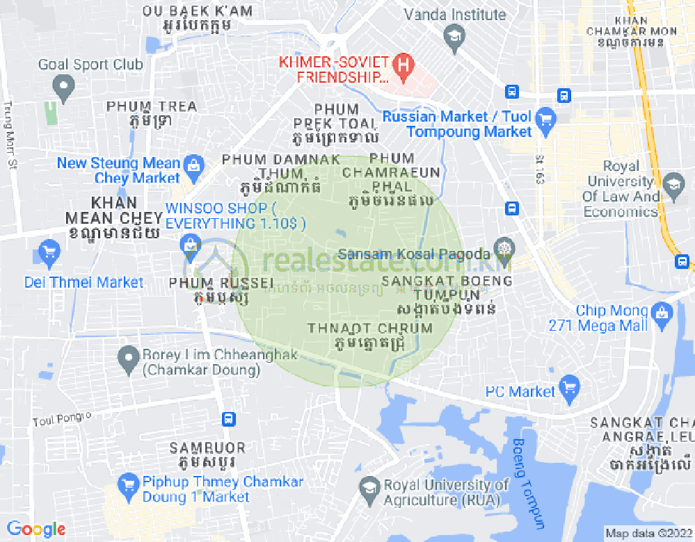 Stueng Mean chey区, 棉芷区, 金边地图