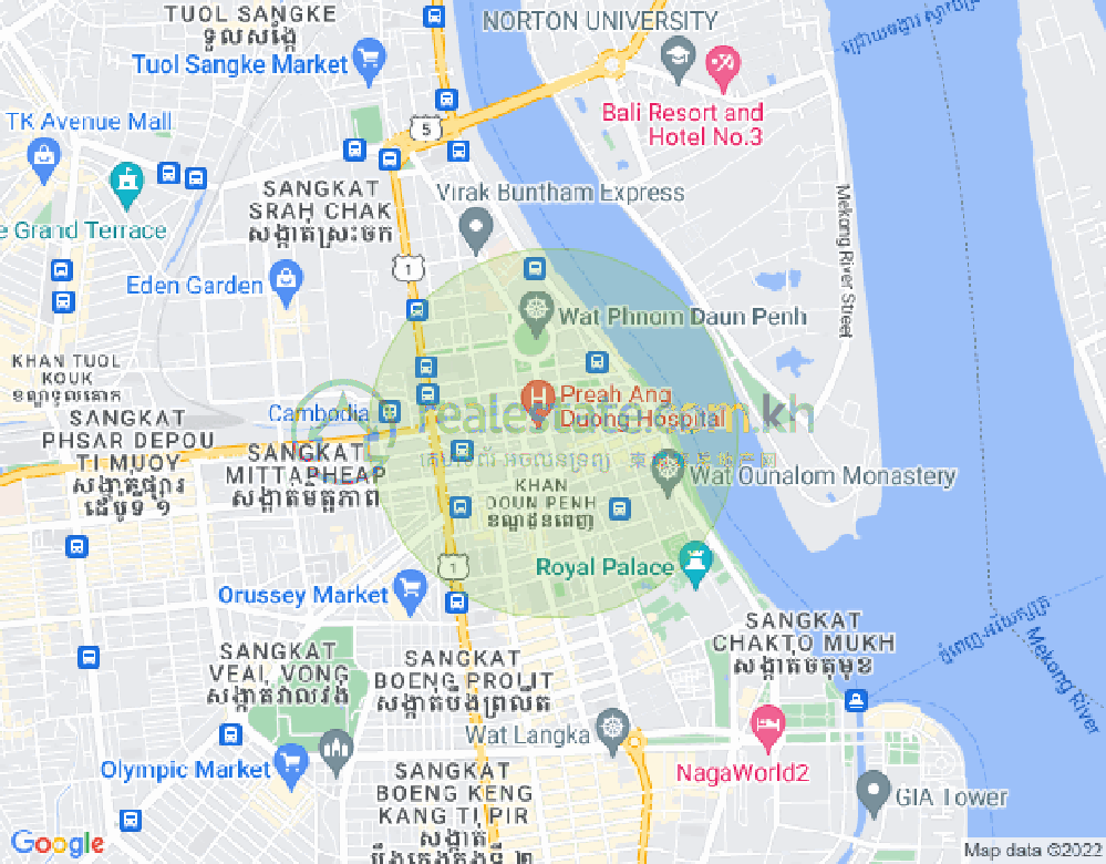 Carte de Phsar Chas, Daun Penh, Phnom Penh