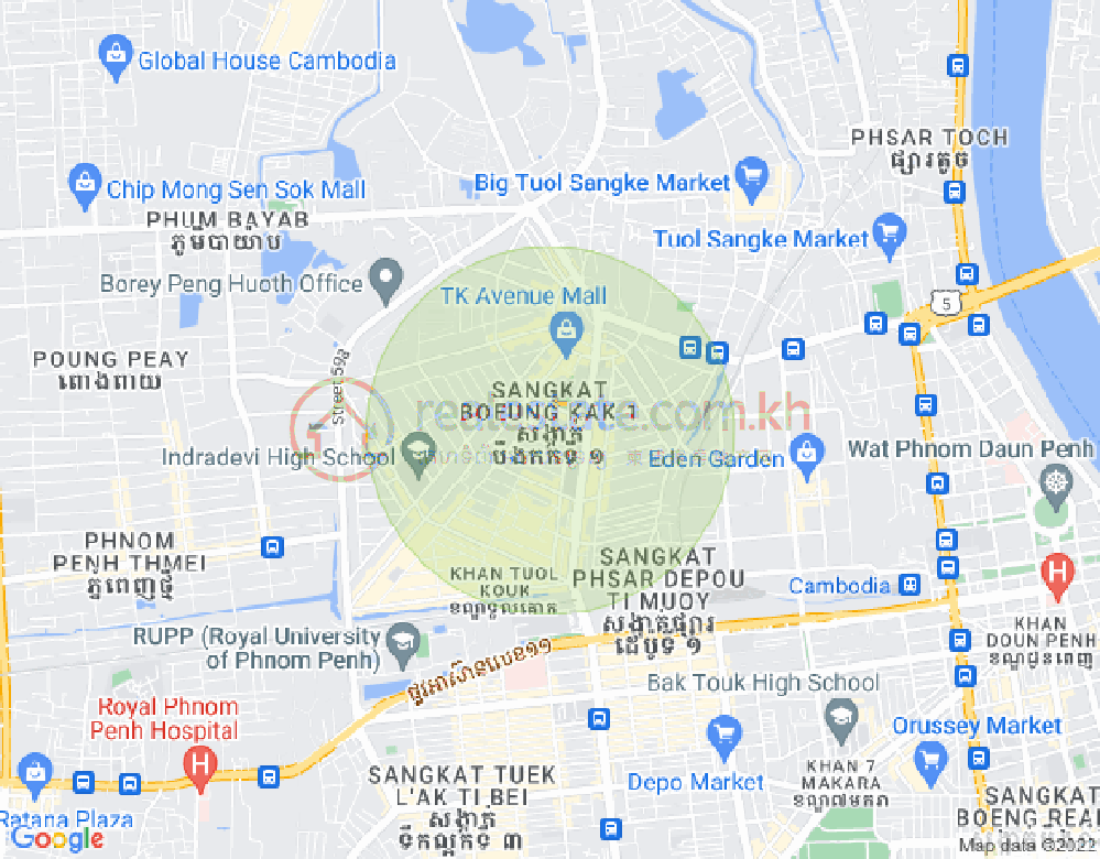 万谷湖1分区, 堆谷区, 金边地图