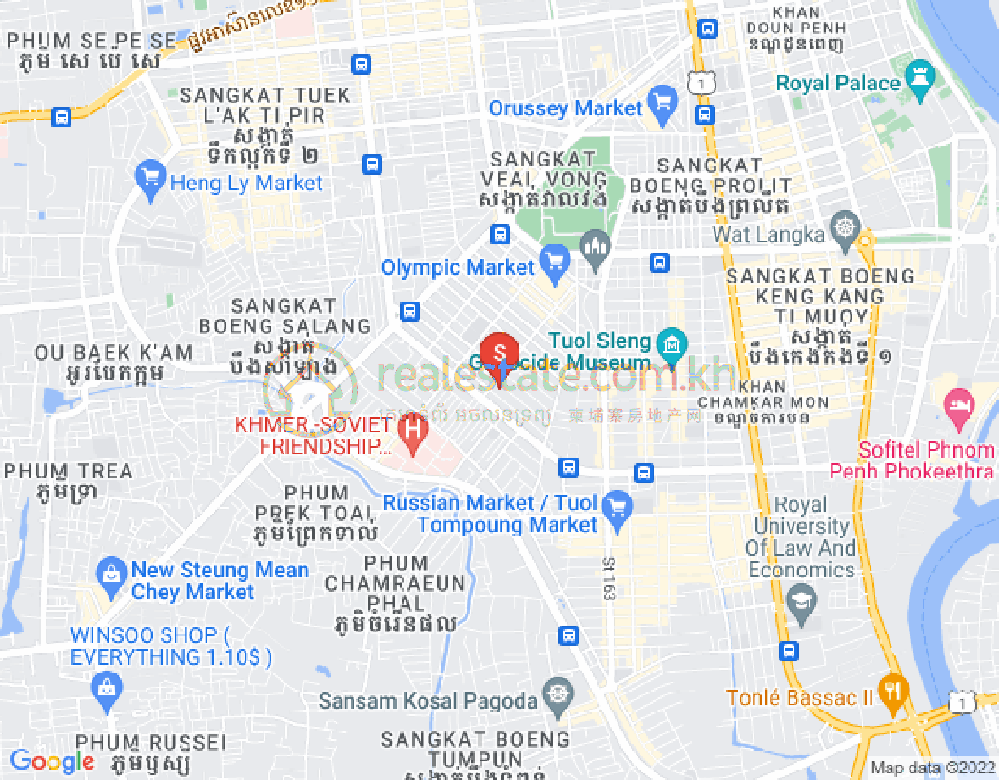 Map of Olympic, Boeng Keng Kang, Phnom Penh