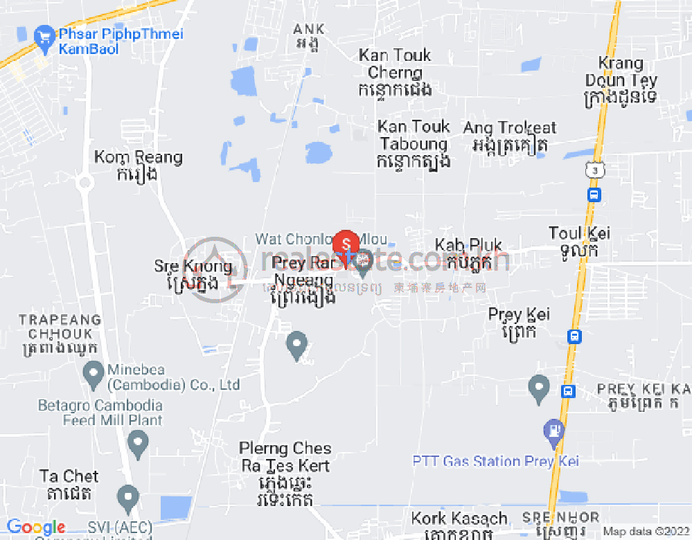 Carte de Kamboul, Phnom Penh