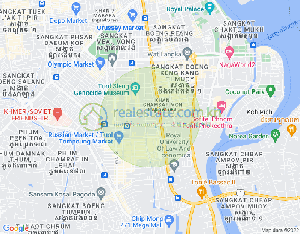 百色河分区, 占卡蒙, 金边地图