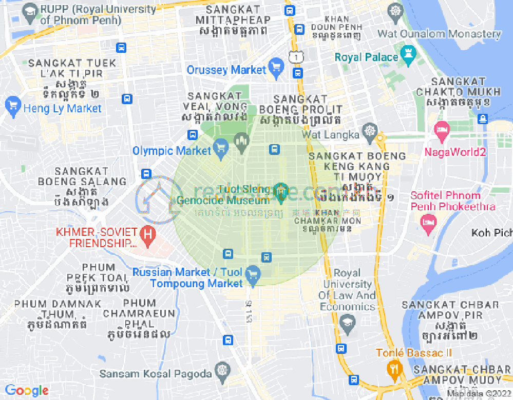 Mapa: BKK 1, Boeng Keng Kang, Phnom Penh