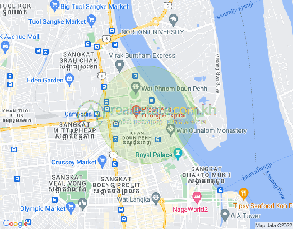 Map of Phsar Chas, Daun Penh, Phnom Penh