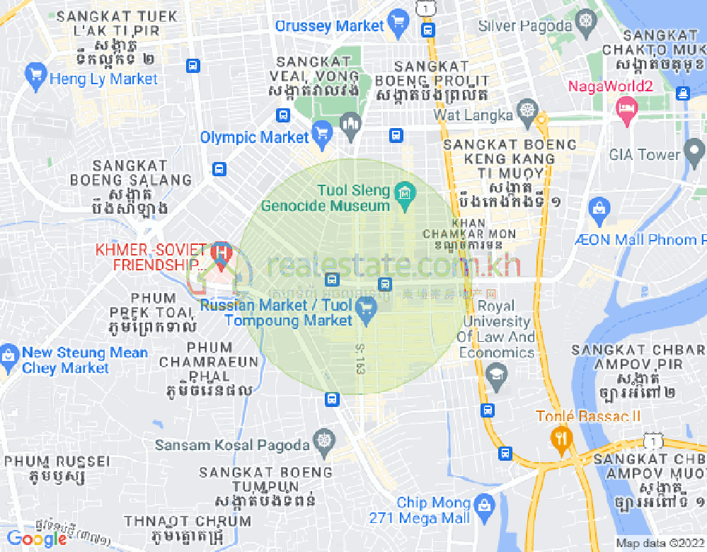 Map of Toul Tum Poung 1, Chamkarmon, Phnom Penh