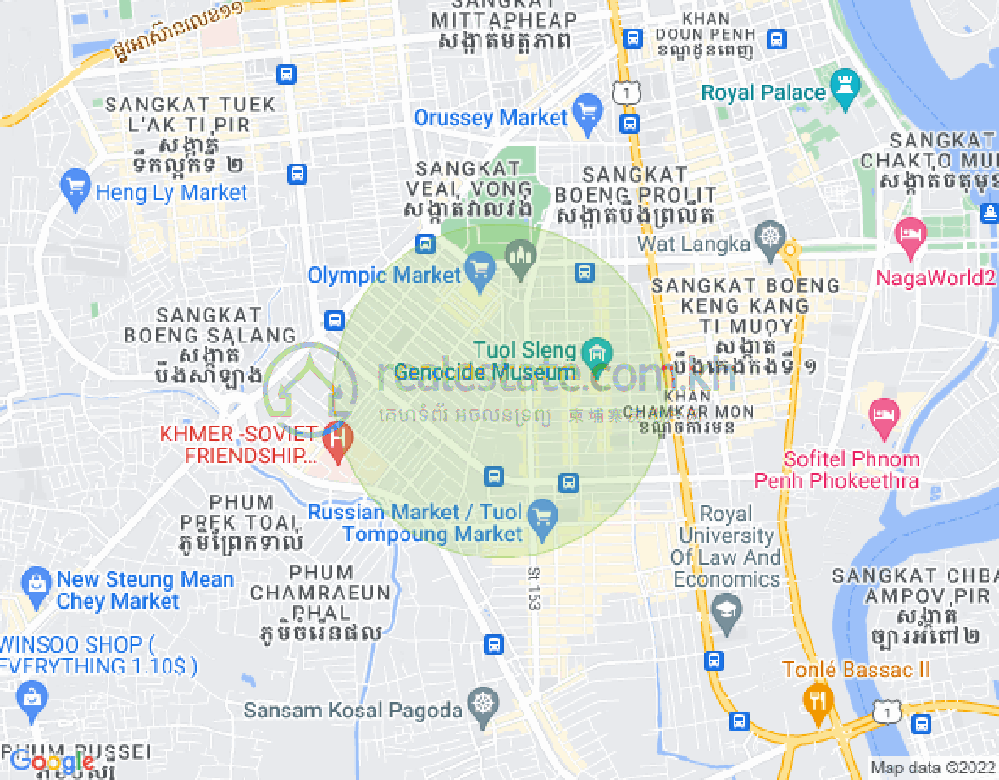 Mapa: BKK 1, Boeng Keng Kang, Phnom Penh
