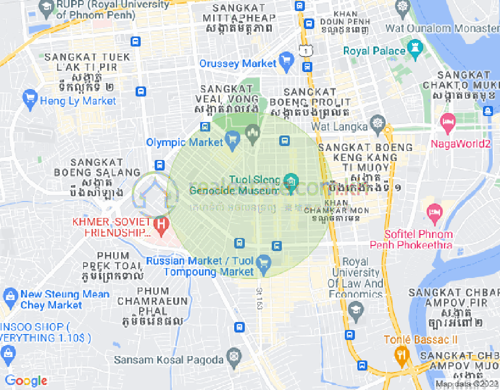 Mapa: BKK 1, Boeng Keng Kang, Phnom Penh
