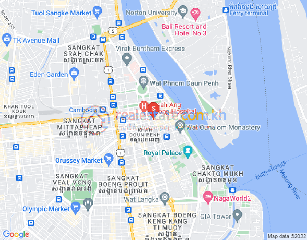 塔仔山, 隆边区, 金边地图