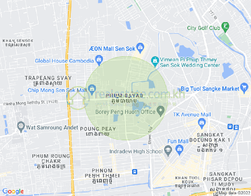 Map of Phnom Penh Thmey, Sen Sok, Phnom Penh