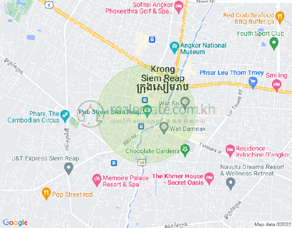 Svay Dangkum구역, 씨엠립 지도