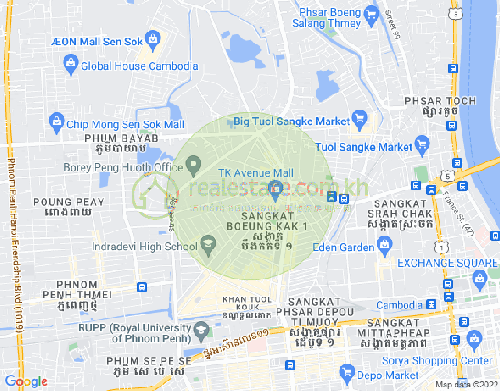 万谷湖1分区, 堆谷区, 金边地图