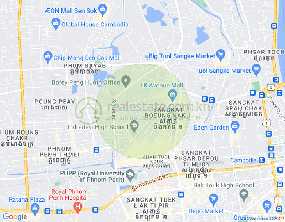 万谷湖1分区, 堆谷区, 金边地图