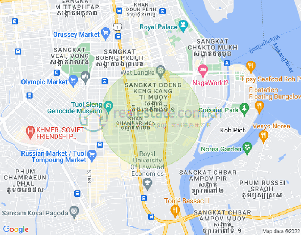 Map of BKK 1, Boeng Keng Kang, Phnom Penh
