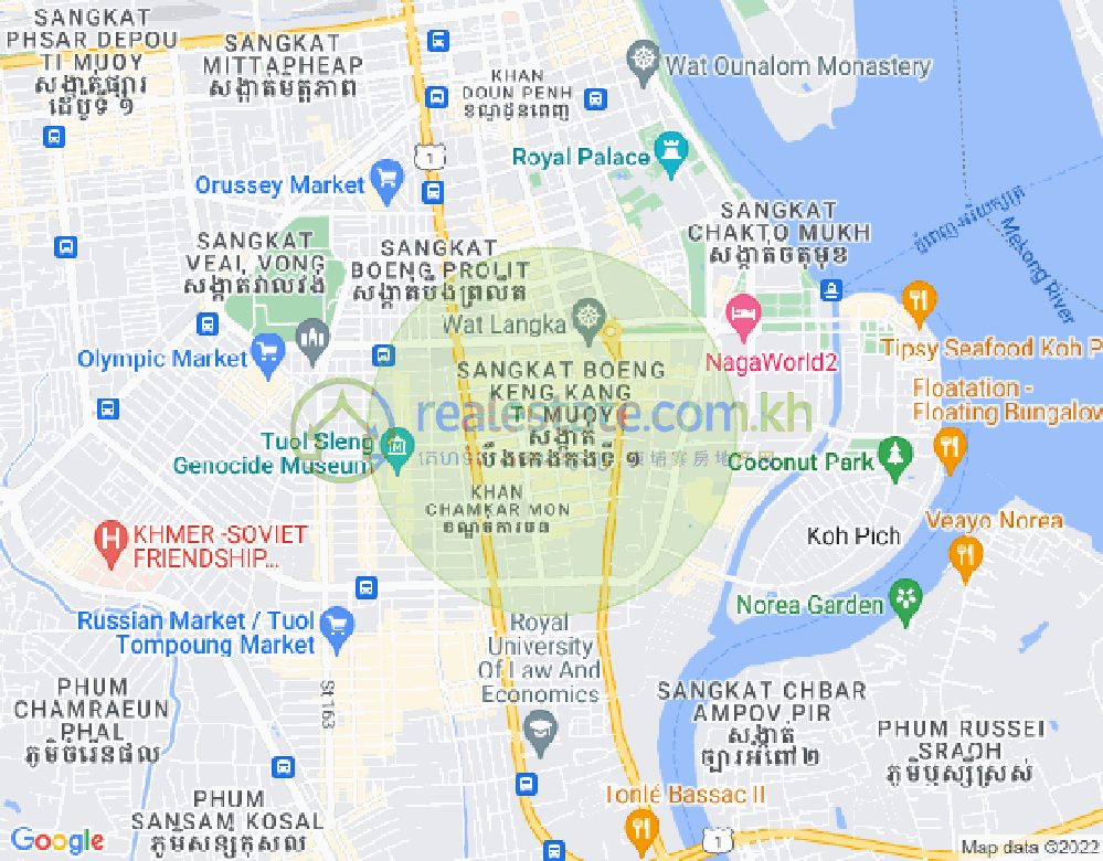 Map of BKK 1, Boeng Keng Kang, Phnom Penh