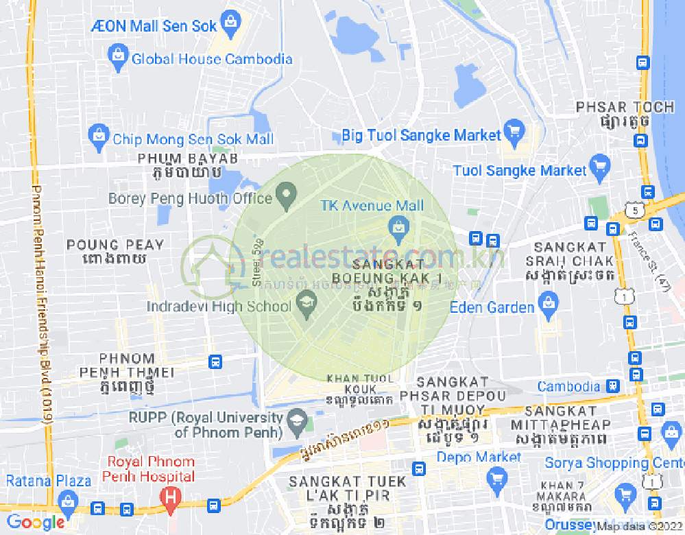 万谷湖1分区, 堆谷区, 金边地图
