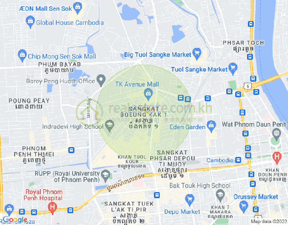 万谷湖1分区, 堆谷区, 金边地图
