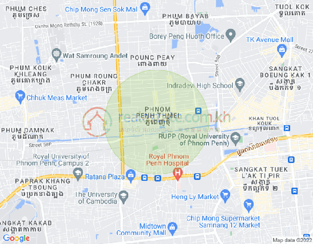 Mapa: Phnom Penh Thmey, Sen Sok, Phnom Penh