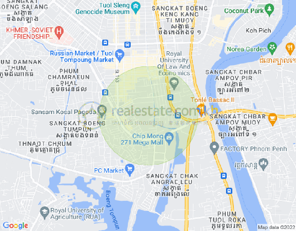 ផែនទី 99 154, ផ្សារដើមថ្កូវ, ចំការមន, ភ្នំពេញ