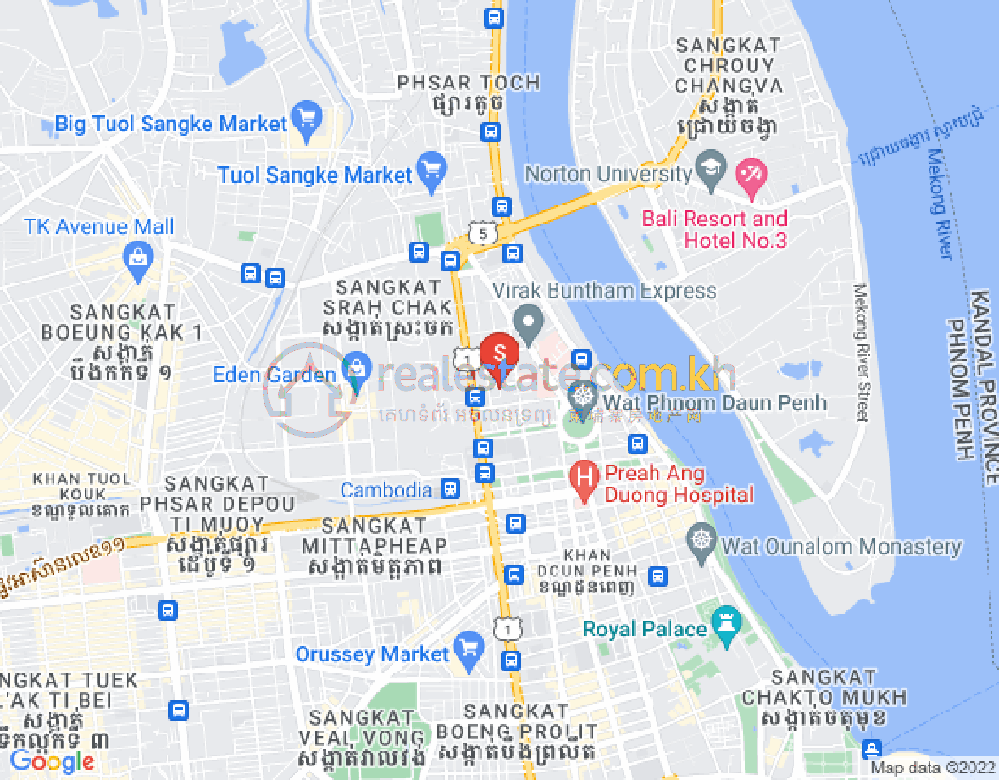 四臂湾分区, 隆边区, 金边地图