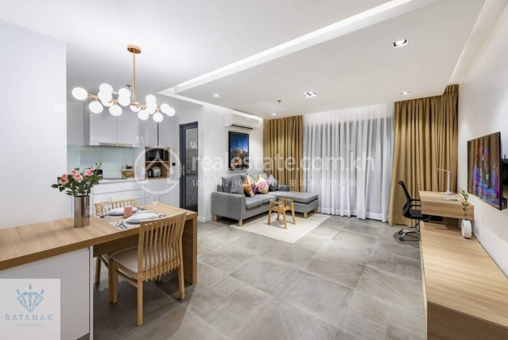 62 sqm Living Size Apartmán K pronájmu in Boeng Keng Kang