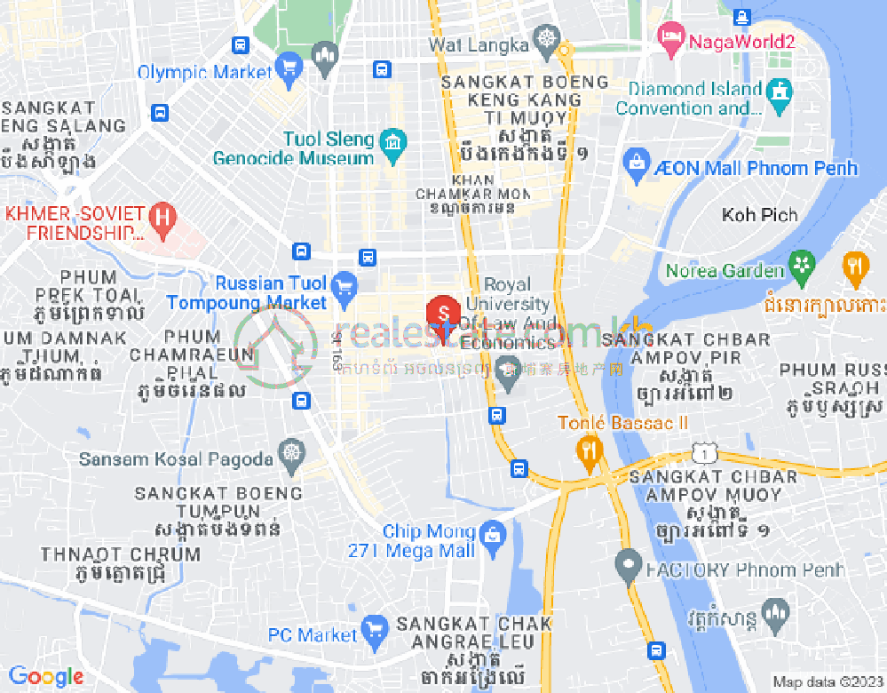 Map of Boeung Trabek, Chamkarmon, Phnom Penh