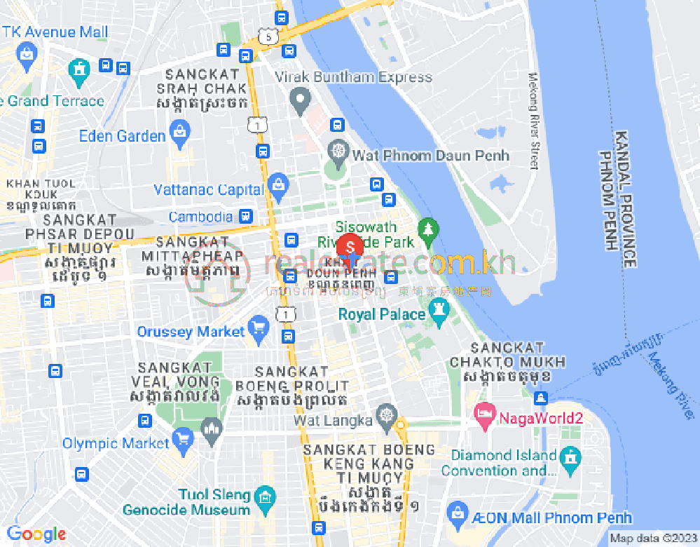 Carte de Daun Penh, Phnom Penh