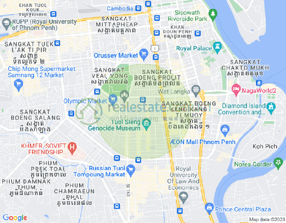 BKK 2, ボンケンコン, プノンペンの地図