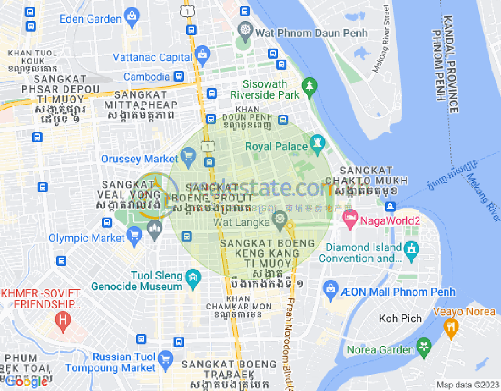 แผนที่ เบิงเรียง, ดวนป็ญ, พนมเปญ