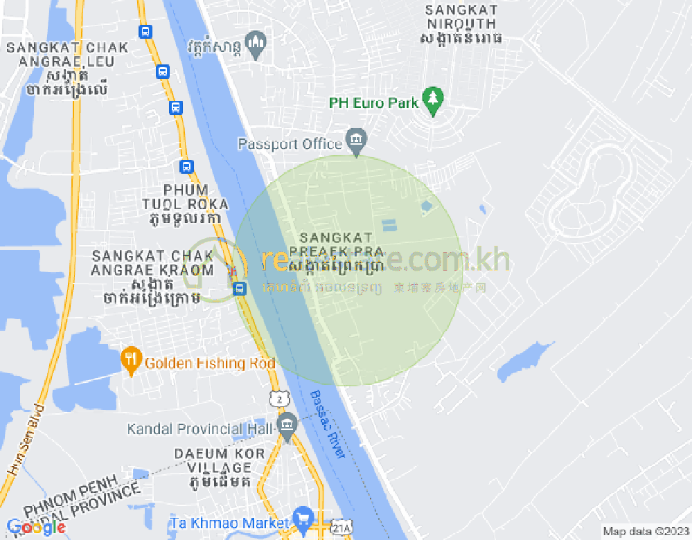 Map of Preaek Pra, Chbar Ampov, Phnom Penh