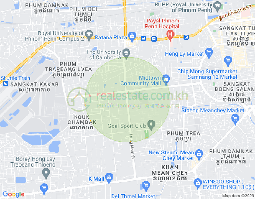 ផែនទី ទឹកថ្លា, សែនសុខ, ភ្នំពេញ