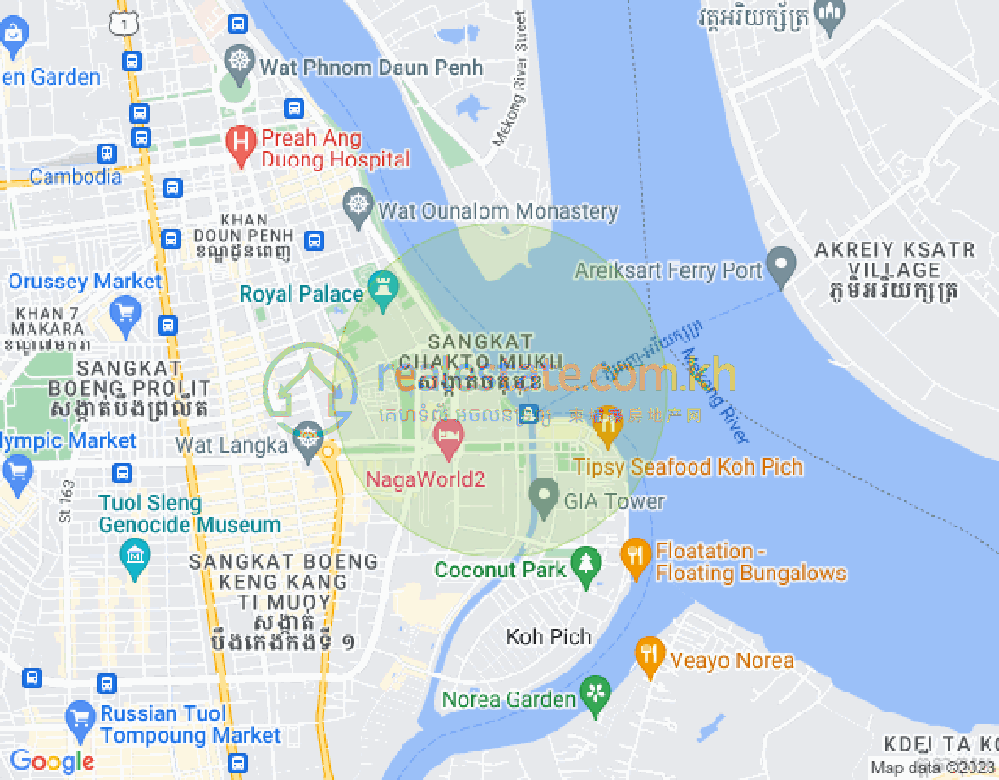 Carte de Chakto Mukh, Daun Penh, Phnom Penh
