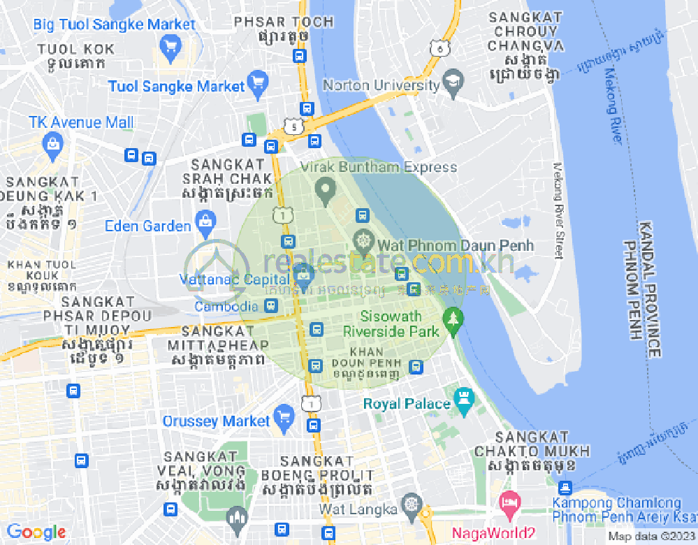 Carte de Wat Phnom, Daun Penh, Phnom Penh