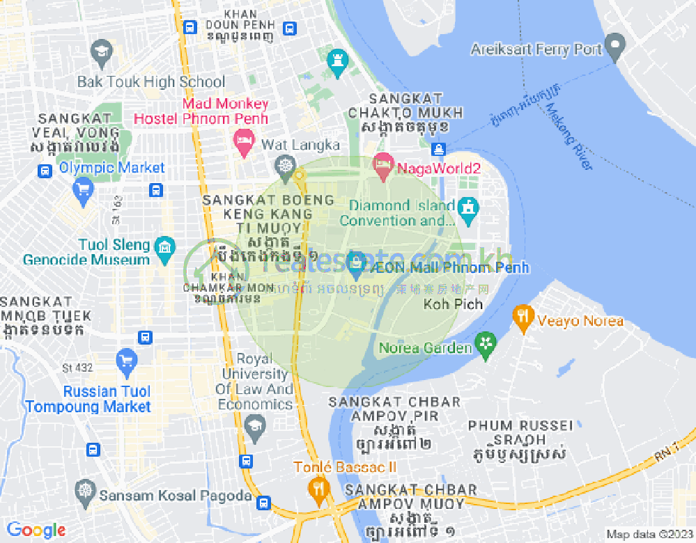 แผนที่ โตนเลบาสัก, จัมการมอน, พนมเปญ