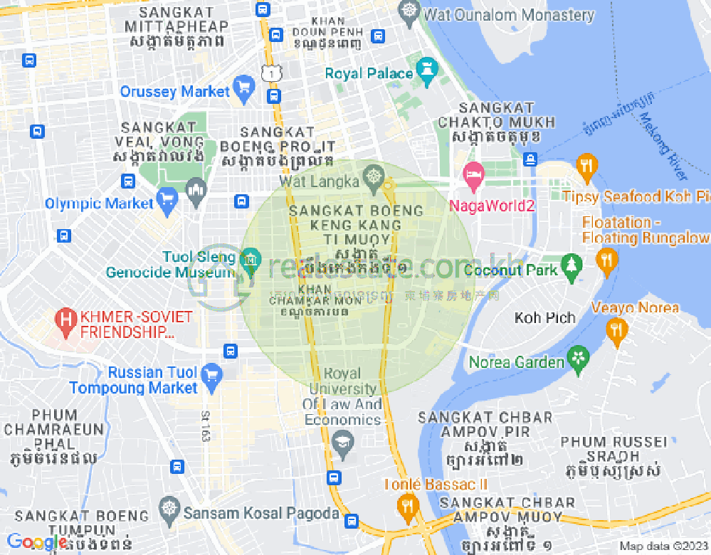 Mapa: BKK 1, Boeng Keng Kang, Phnom Penh