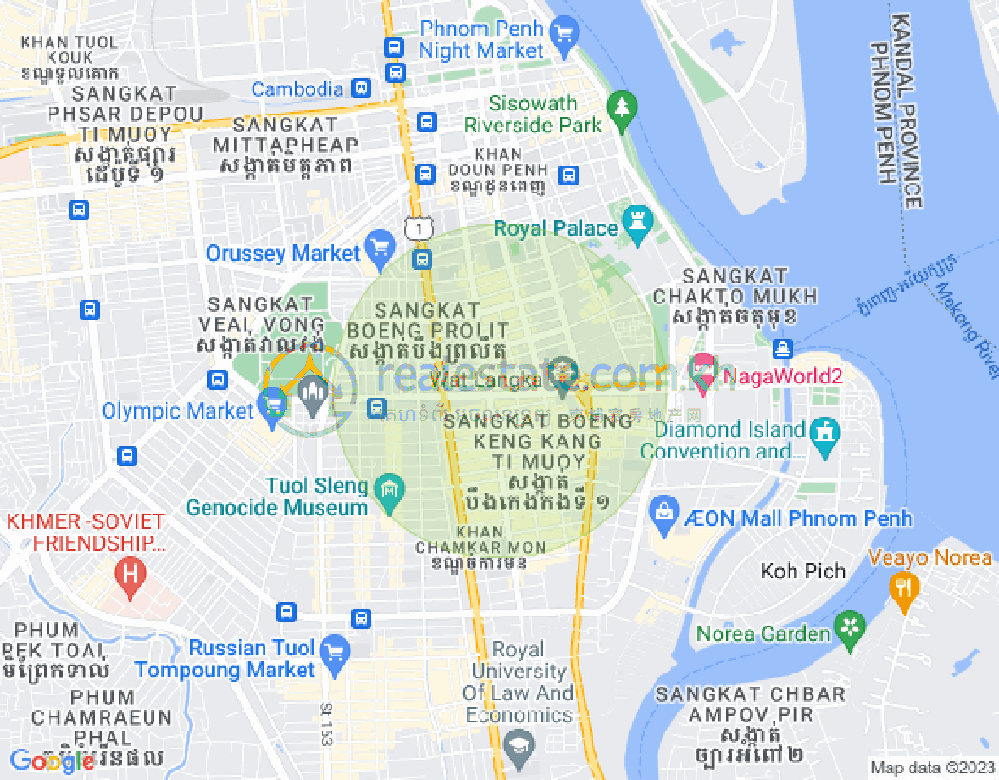 Map of BKK 1, Boeng Keng Kang, Phnom Penh