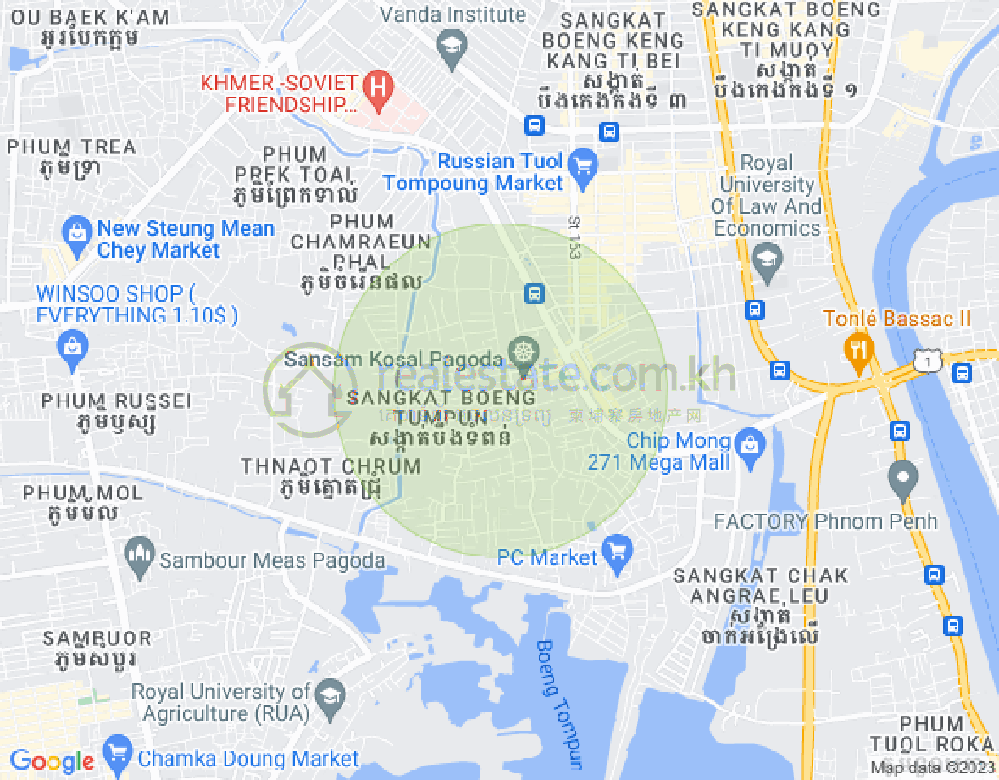 แผนที่ สตึงเมียนเจย, เมียนเจ็ย, พนมเปญ