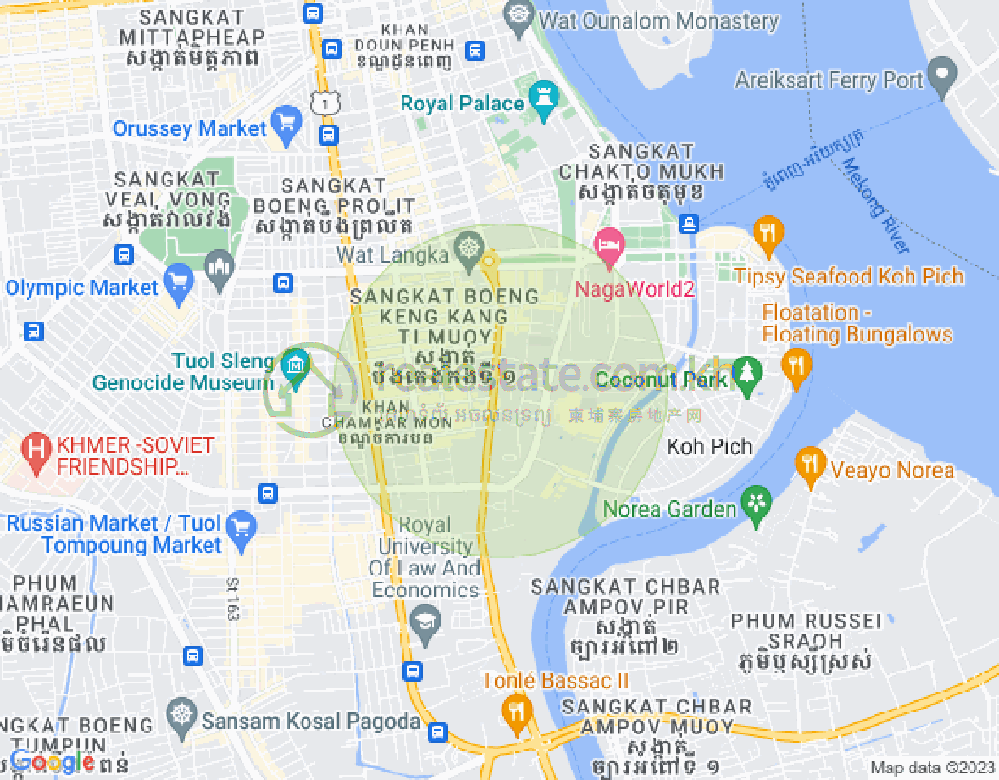 Carte de Boeung Trabek, Chamkarmon, Phnom Penh
