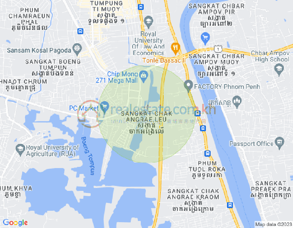 Map of Chak Angrae Leu, Meanchey, Phnom Penh