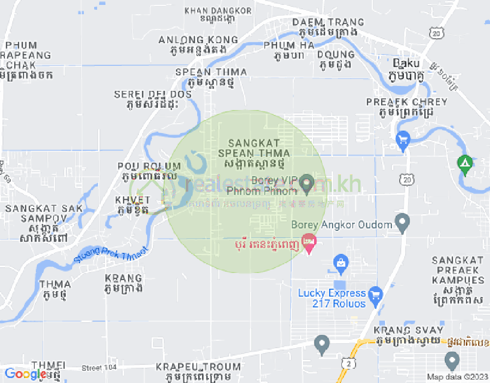 1A 23, スピアントマ, ダンカオ, プノンペンの地図