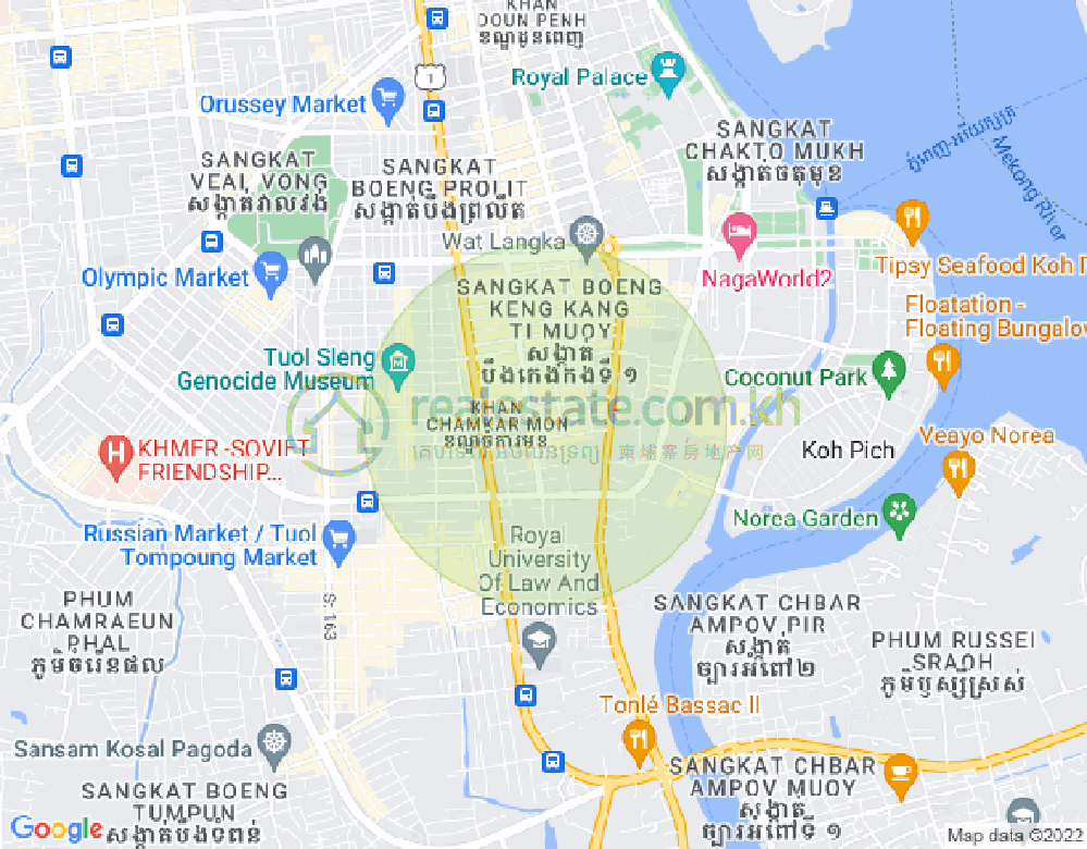Mapa: BKK 1, Boeng Keng Kang, Phnom Penh