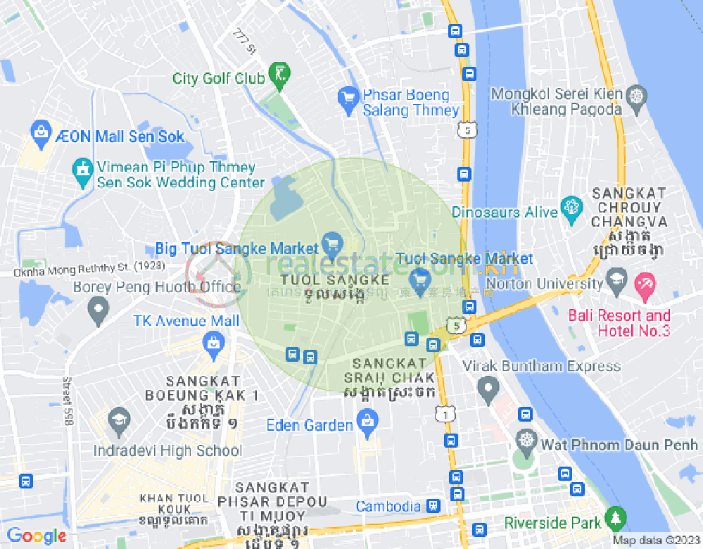 Chrang Chamres I分区, 雷西郊区, 金边地图