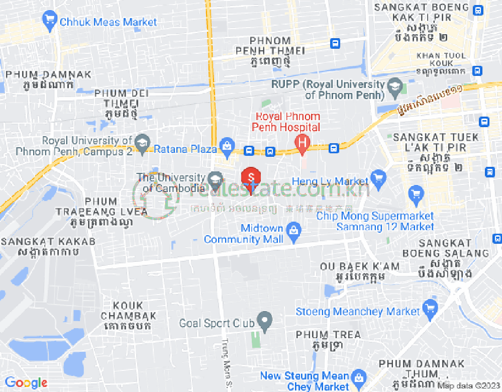 Map of Tuek Thla, Sen Sok, Phnom Penh