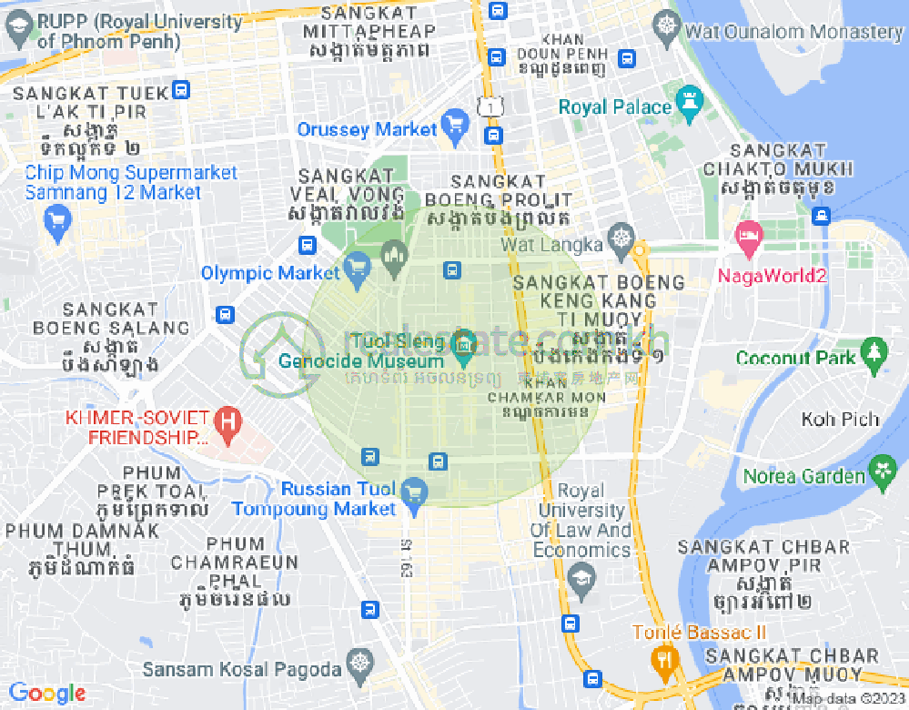 Mapa: BKK 1, Boeng Keng Kang, Phnom Penh