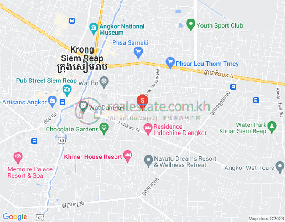Sla Kram 分区, 暹粒地图
