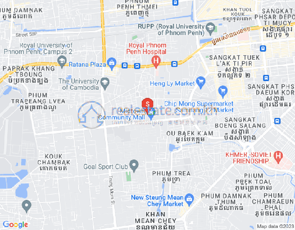 Tuek Thla屯, 森速区, 金边地图