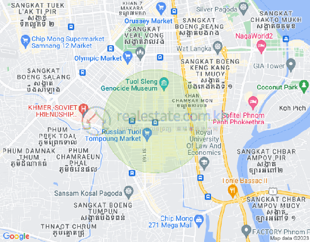 万景岗3分区（BKK3), 波哥堪, 金边地图