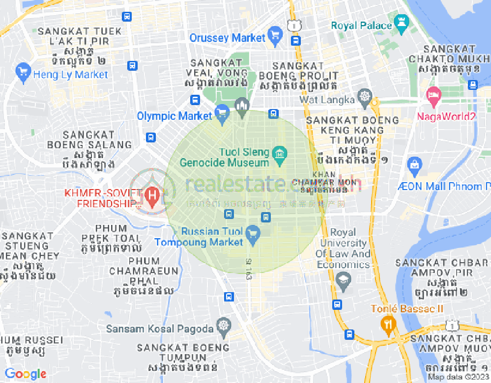 万景岗1分区（BKK1), 波哥堪, 金边地图