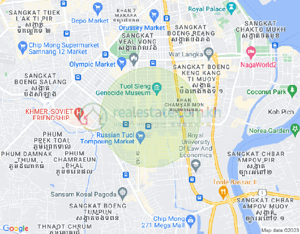 Boeung Tumpun分区, 棉芷区, 金边地图