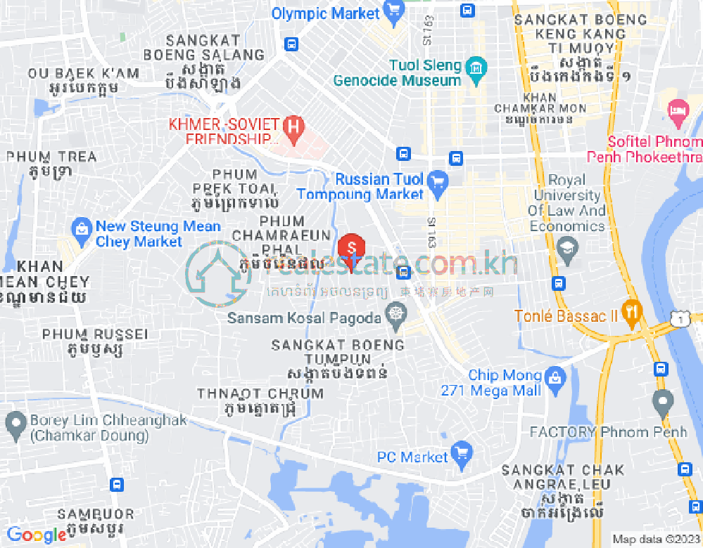 Boeung Tumpun分区, 棉芷区, 金边地图