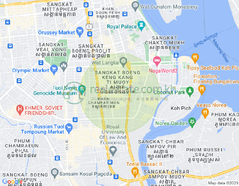 Map of BKK 1, Boeng Keng Kang, Phnom Penh